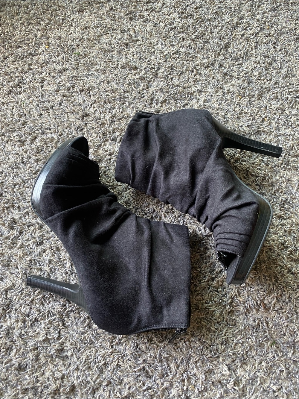 Guess Black Ruched Ankle Booties with Stiletto Heel